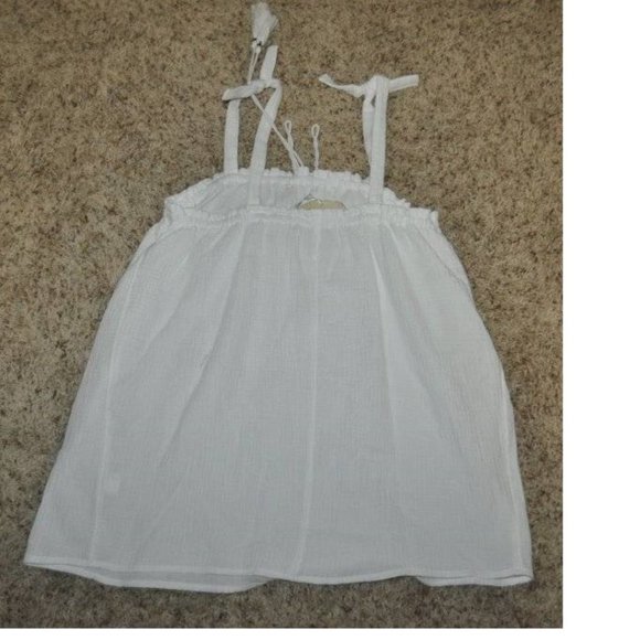 Maternity Camisole White Medium Tank Top Scoop Neck Cotton Flow Hem Cami Aglow - Picture 5 of 5